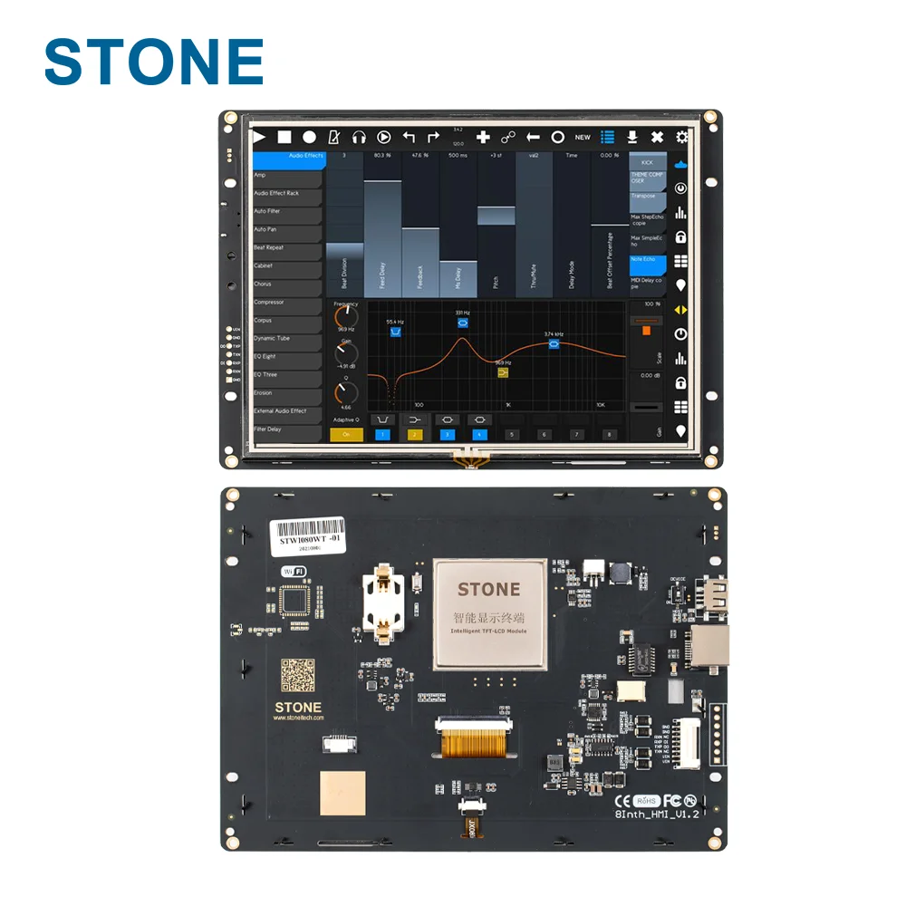 8.0 Inch LCD Panel Touch Controller with UART Serial Interface + Program for Industrial Control