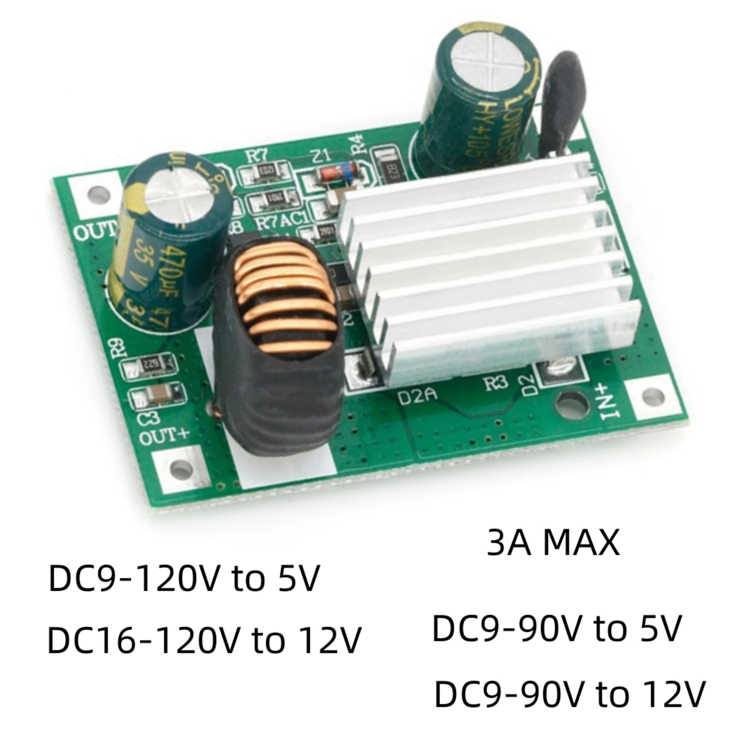 

DC-DC Step Down Power Supply Module Buck Converter Non-isolated Stabilizer 9V 12V 24V 36V 48V 72V 84V 120V to 5V / 12V 3A 140KHz