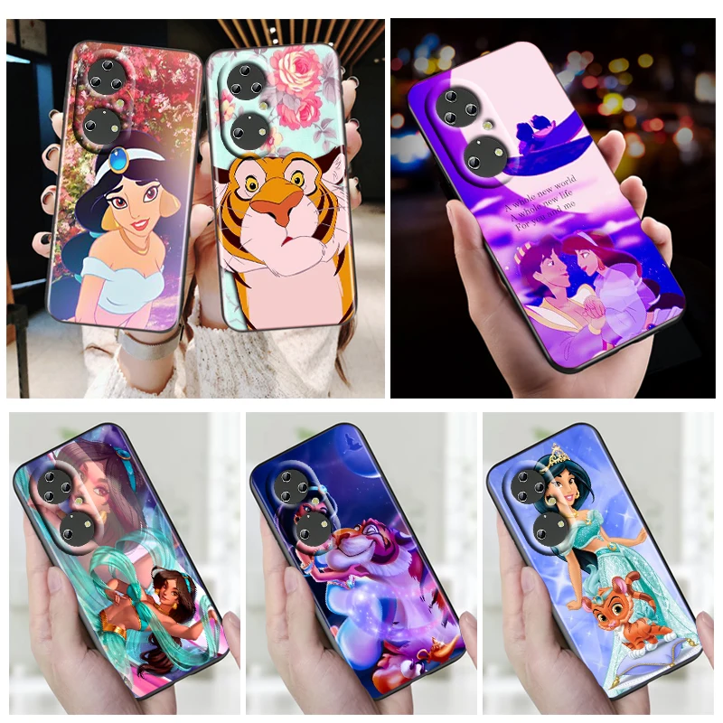 

Aladdin Princess Jasmine Phone Case For Huawei P50 P40 P30 P20 Lite 5G Nova Y70 Plus 9 SE Pro 5T Y9S Y9 Prime Y6 2019 Black