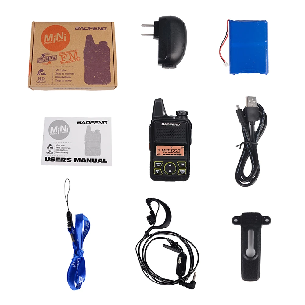 Mini Two-way Radio Baofeng BFT1 Walkie Talkie T1 Portable Ham Radio HF Transceiver BF-T1 Handy Kids UHF Radio Wireless Intercom