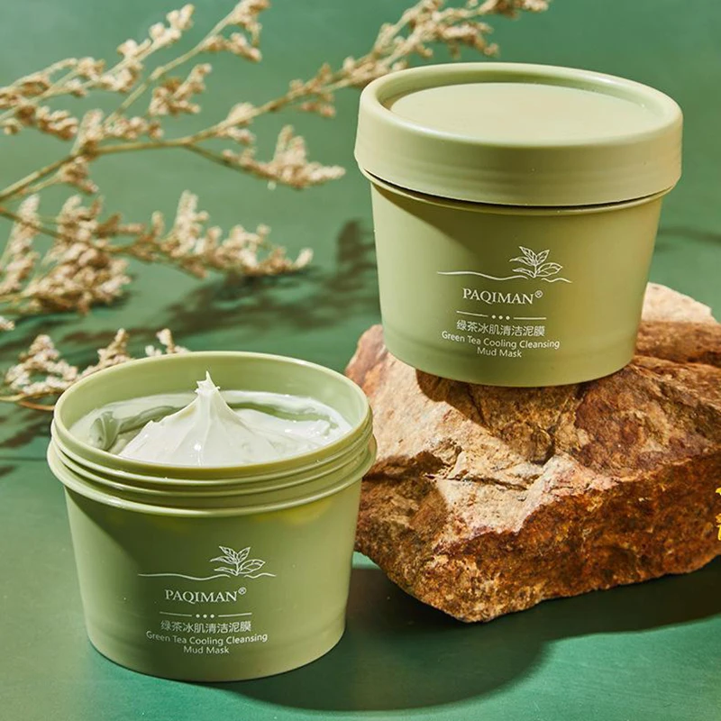 

100g Green Tea Clay Mask Smear Type Moisturizing Moisturizing Deep Cleansing Mask Blackhead Removal Mud Mask Facial Care