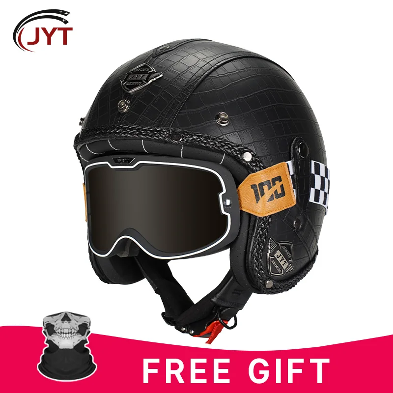 Шлем струйный в немецком стиле для мужчин и женщин шлемы с открытым лицом ретро 3/4