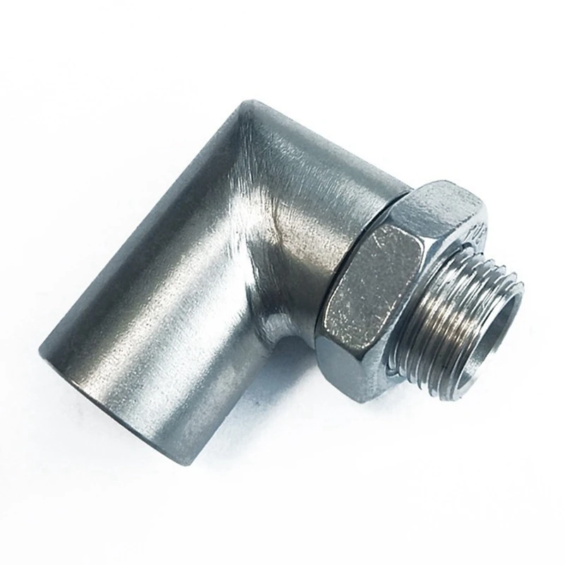

2X 90 Degree Car Modified Exhaust Pipe Extension Joint Right Angle Adapter M18X1.5 Connector Oxygen Sensor Interface