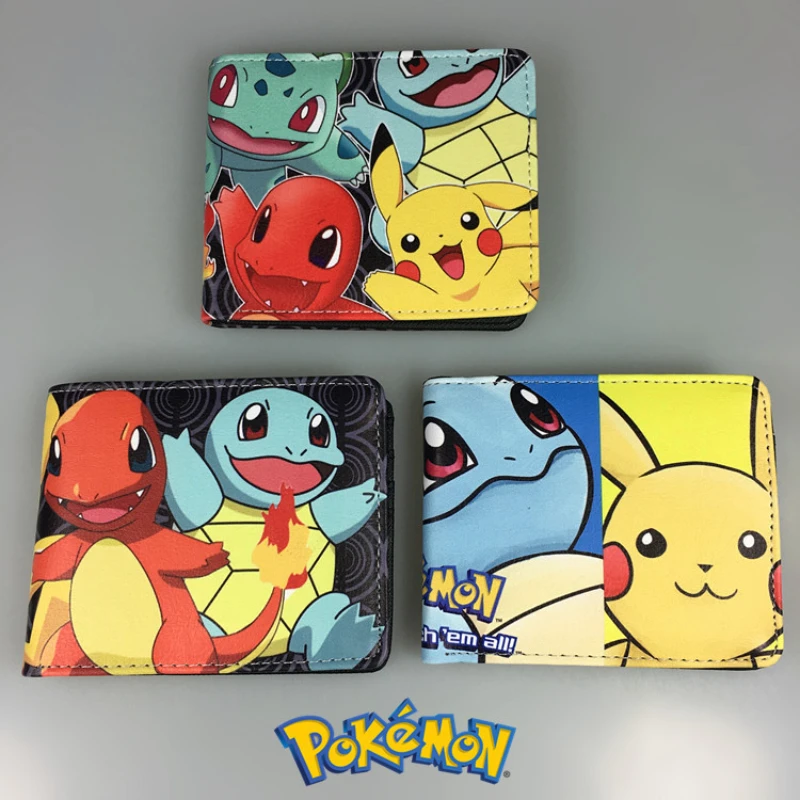 

Pokemon Go Pikachu Fire-Breathing Dragon Water Arrow Turtle Anime Cartoon Tide Cool Cute Wallet Wallet Card Bag Storage Bag