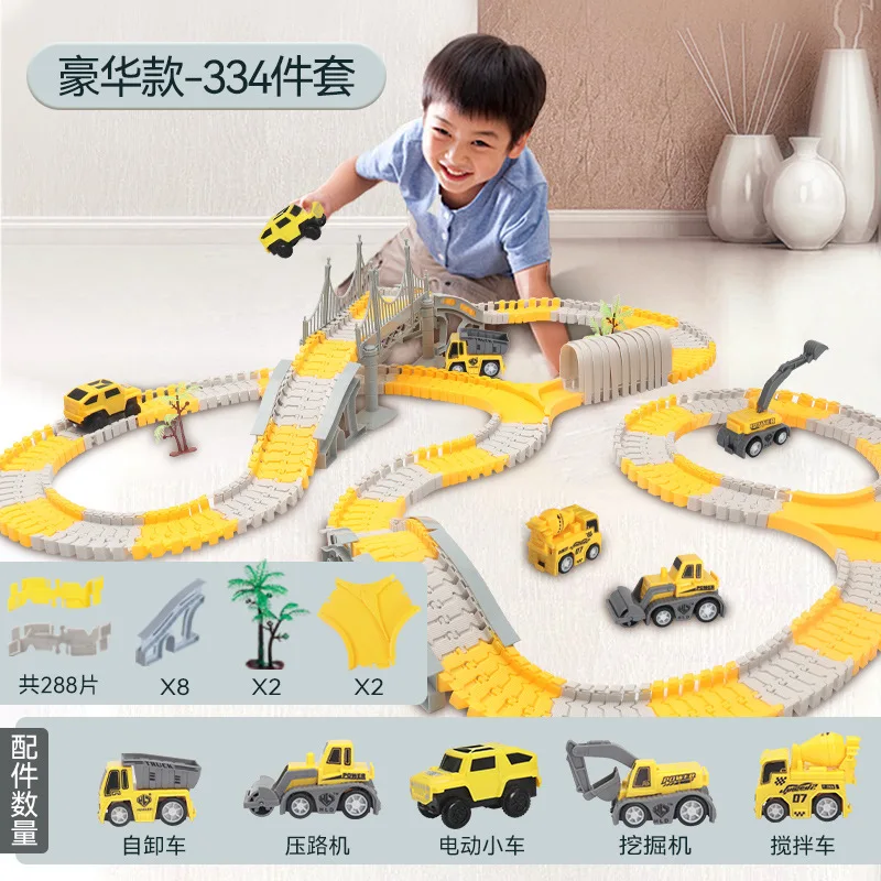 Строительный грузовик железнодорожный автомобиль детские игрушки собранный