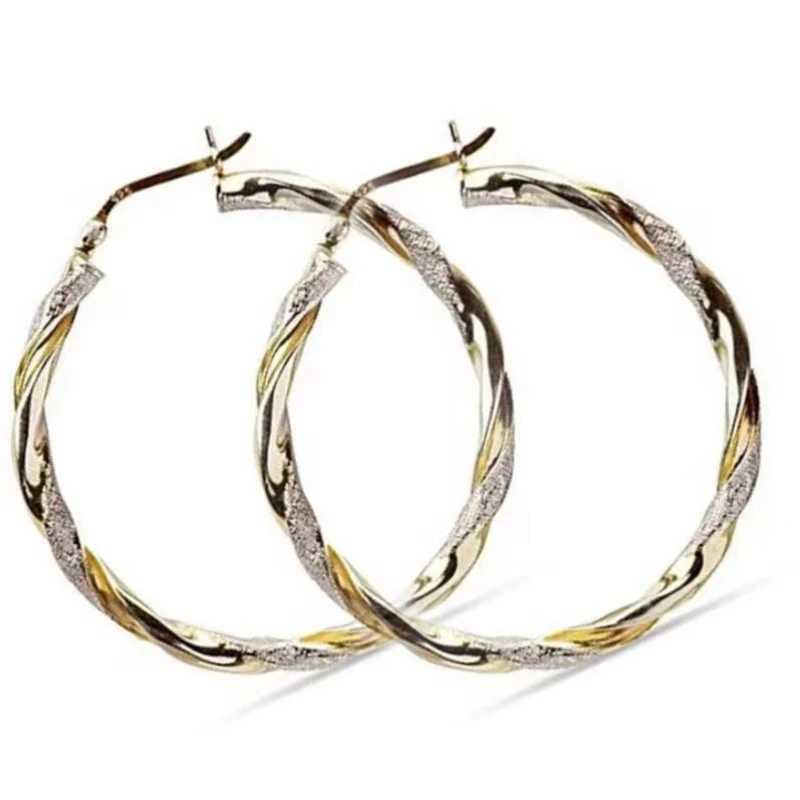 

Two-color fashion earrings simple round hoop earrings Europe and the United States hot selling retail and wholesale