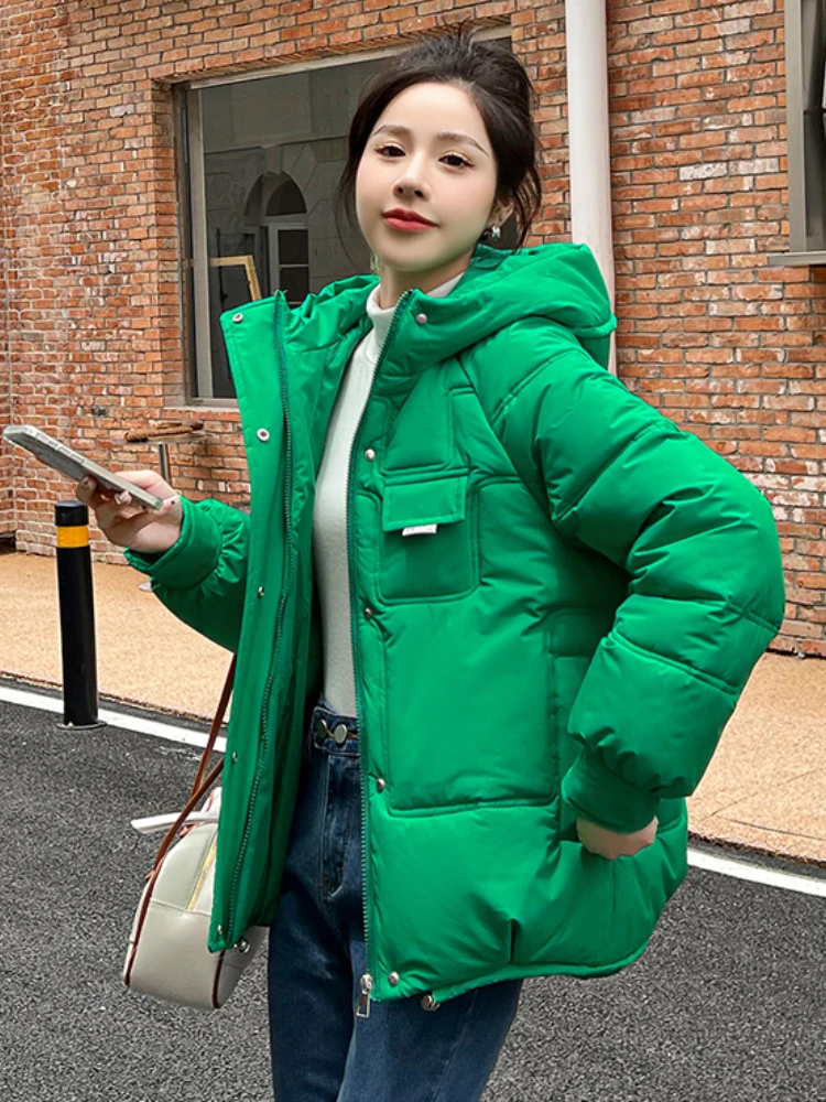 Winter Puffer Jacket for Women 2022 Hooded Cotton Padded Solid Super Warm Oversized Bubble Coat Top Quality Factory Supply Sales