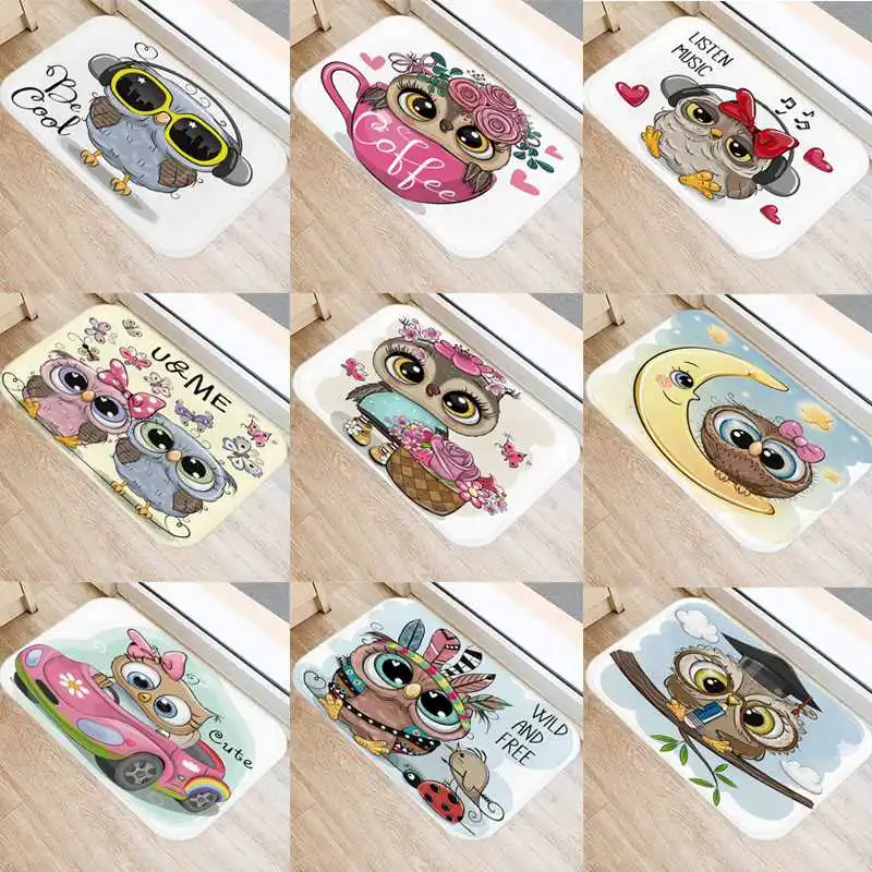 

Cartoon Owl Pattern Printing Cute Rug Bedroom Living Room Kitchen Corridor Decoration Mats Entrance Doormat Home Decor Floor Mat