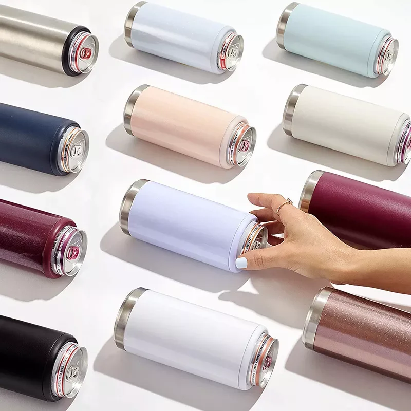 

NEW2023 Oz Insulation Cup Kettle Cooler Vacuum Stainless Steel Thin Can Cooler Summer Drink Cooling Tank Red Wine Drink Holder