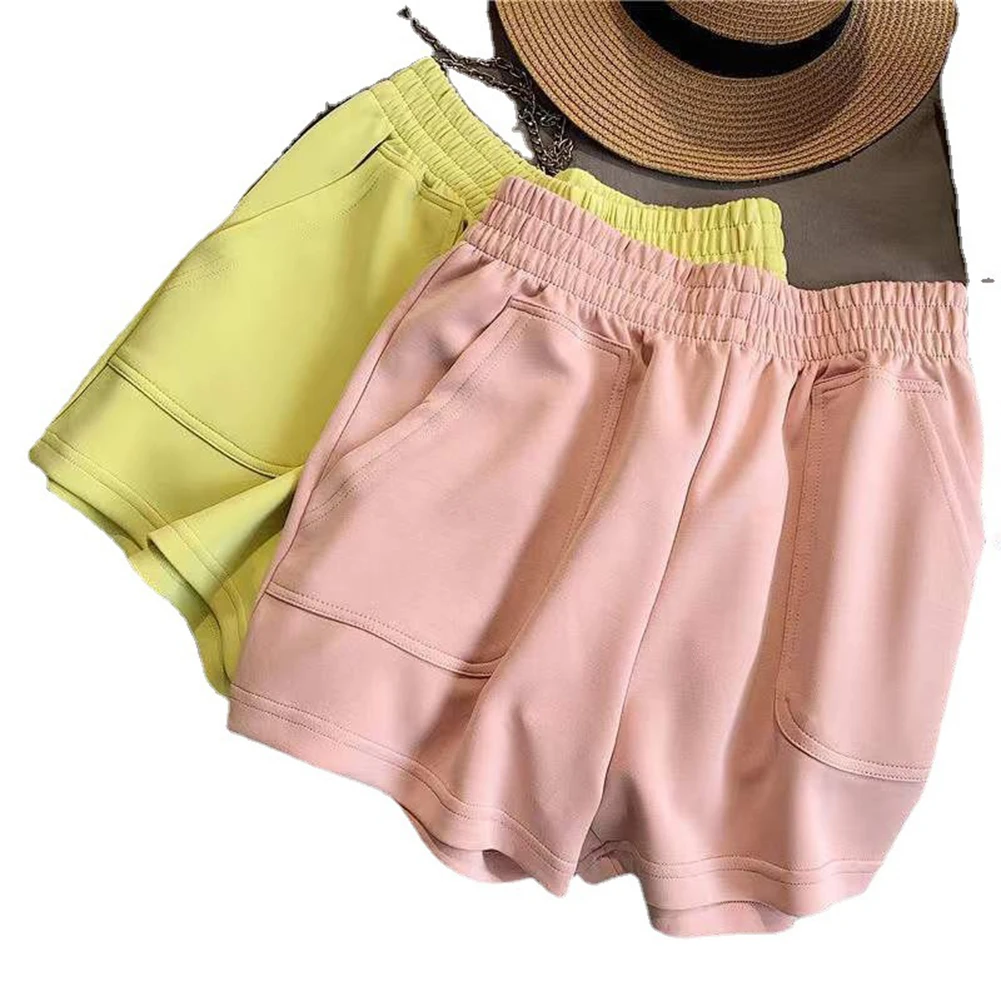 Women Shorts Solid Color Cozy Casual Loose Hipsters Running Sports Shorts Breathable Streetwear Hot Teens Wide Leg Bottoms