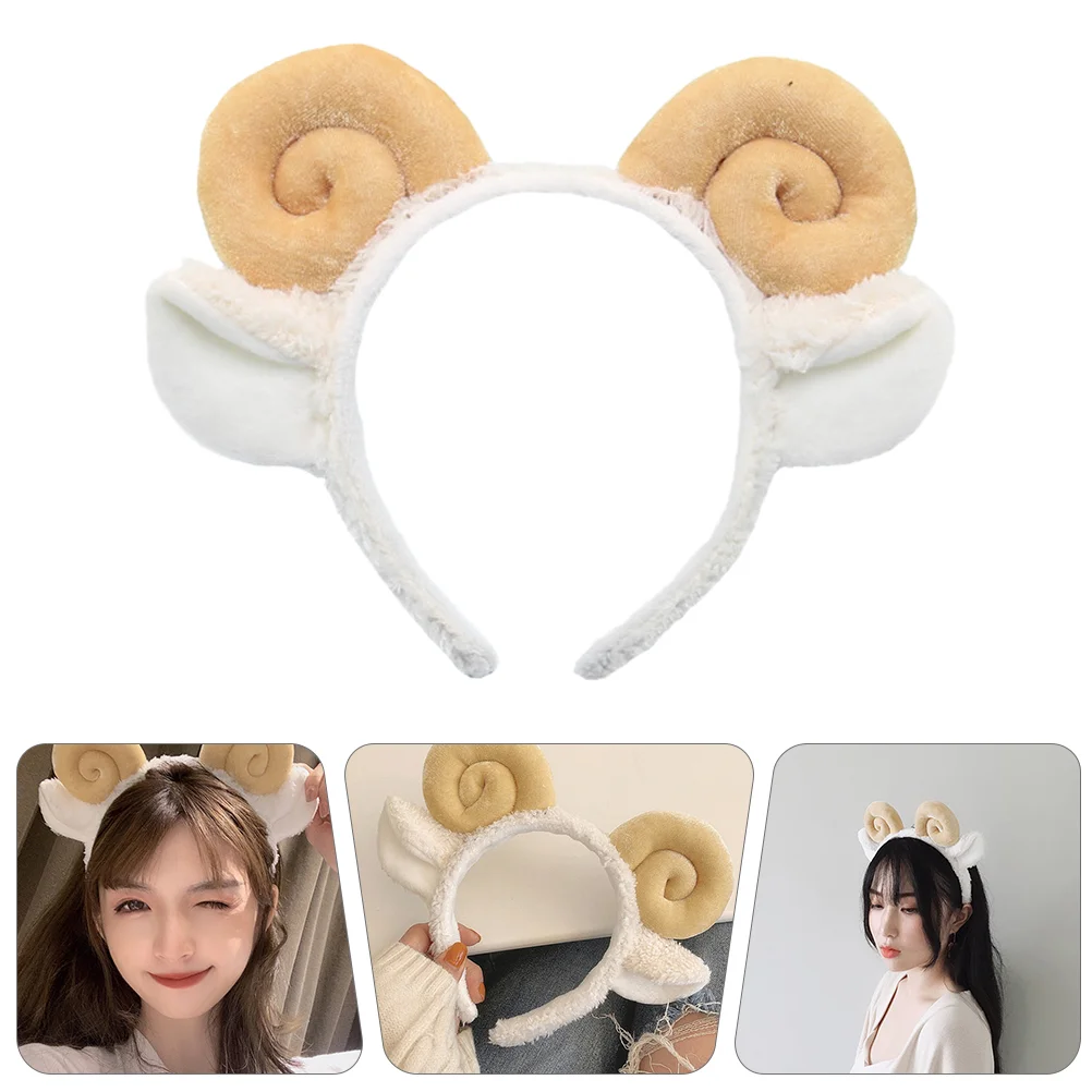 

2pcs Adorable Sheep Horn Lamb Softer Headband Makeup Band