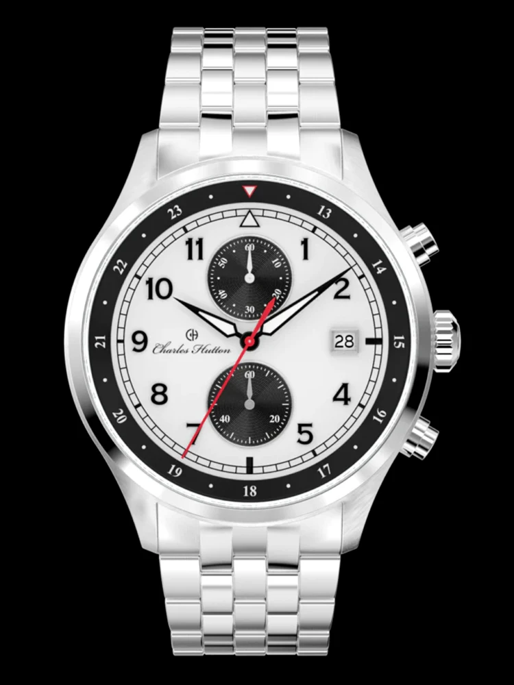 

Pilot Chronograph Watch Men 44mm VD51 Chrono Quartz Wristwatches Luxury Sports Watch Retro 100m Waterproof Clocks Charles Hutton