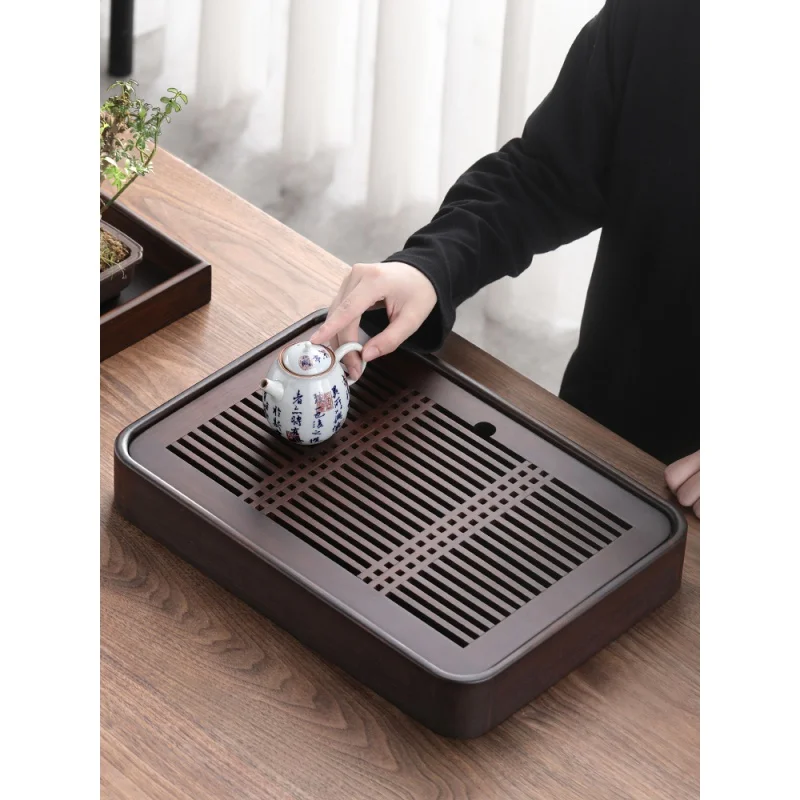 |Shangyanfang Tea Tray Household Simple One Person Tea Table Bamboo Water Storage Simple Square Small Tray Tea Pitcher Tea Table