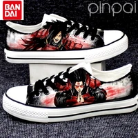 2022 bandai naruto anime mens trendy casual sneakers hand painted graffiti dirt resistant low top canvas shoes