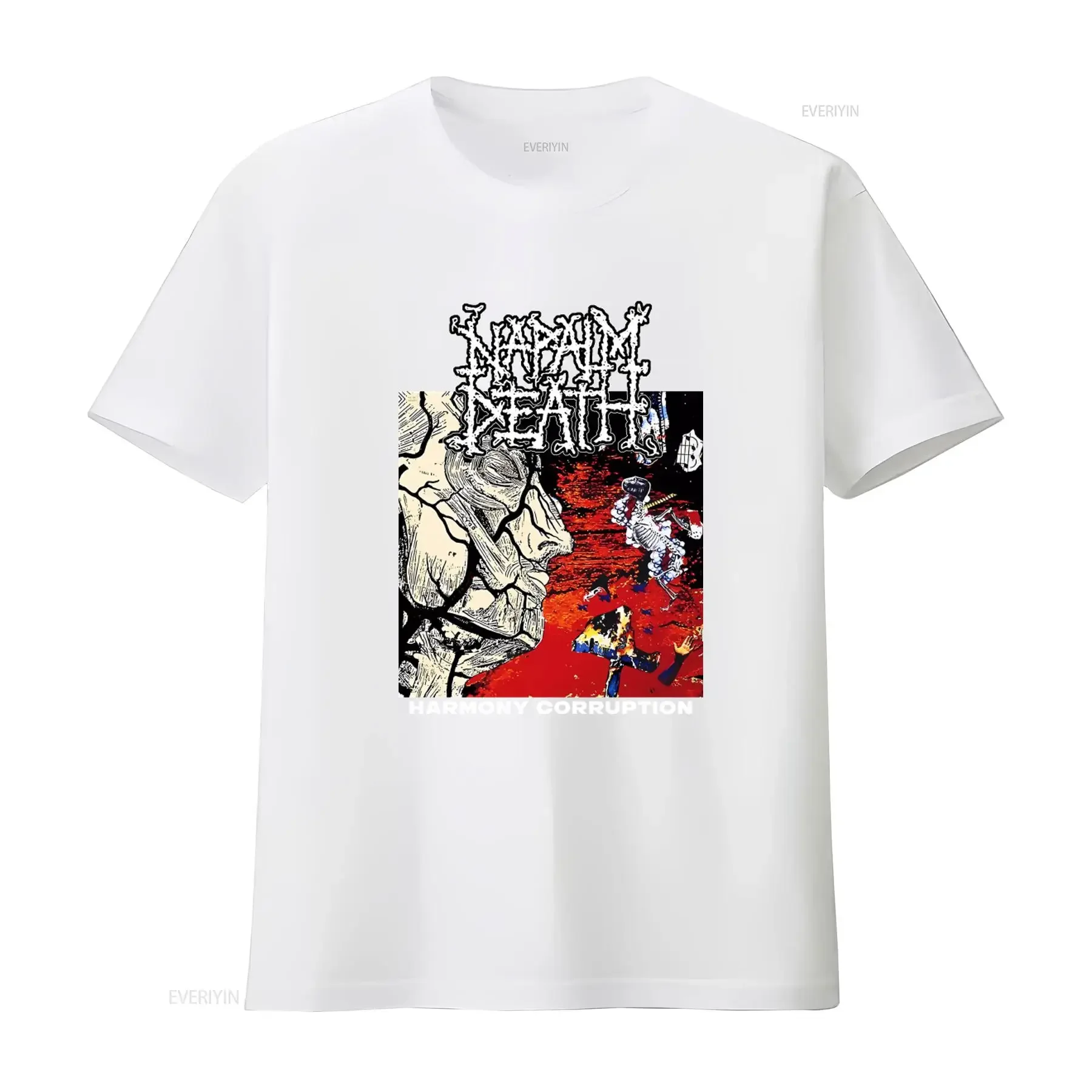 Фото Футболка Napalm Death Harmony Corruption в стиле хэви-метал/панк-рок для американских фанатов, винтажная, с эффектом потертости, комфортная, эластичная, мужская. №3