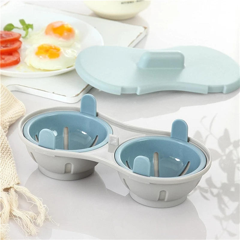

Tofok Microwave Egg Poacher 2 Cavity Edible Silicone Drain Egg Boiler Set Double Egg Cups for Boiled Egg Draining Egg Boiler Set