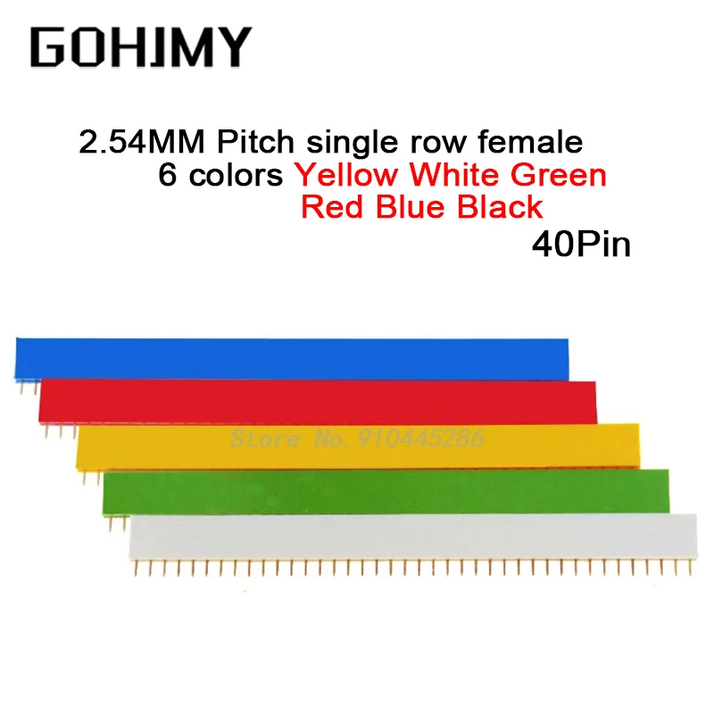 10PCS 2.54MM Pitch single row female Pin socket Red 40P 40PIN PCB Single Row Mother Connector For Arduino