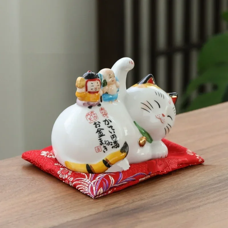 Японский счастливый кот керамический Манеки Neko орнамент Кот удачи Копилка