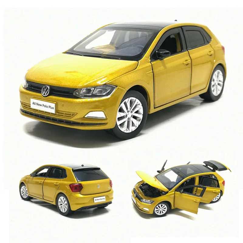 Модель автомобиля Polo масштаба 1:32 из сплава, металлическое транспортное средство для детской коллекции симуляции, подарки для детей на Рождество, горячие игрушки для мальчиков.