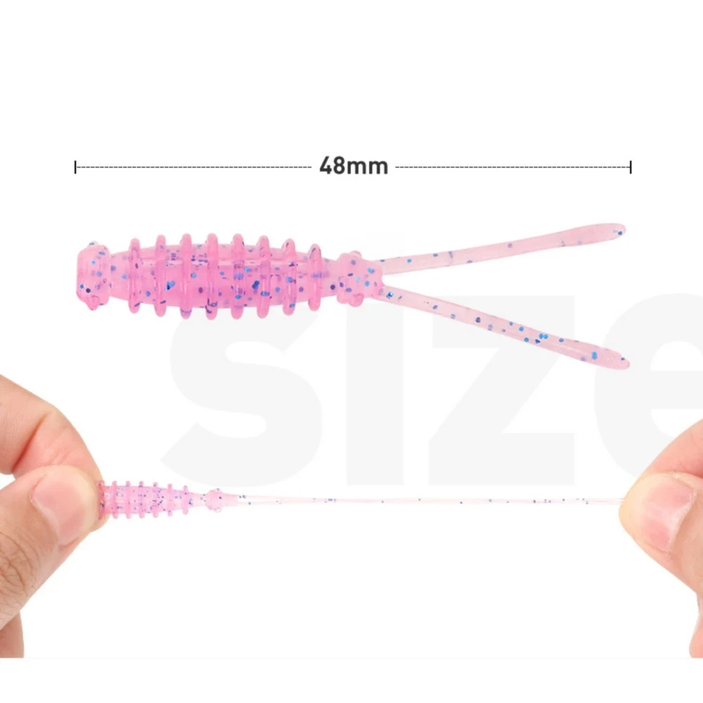 

JOHNCOO 20pcs Floating Fishing Lure Soft Bait 48mm 0.44g TPR Soft Worm Swimbaits Jig Head Pesca Artificial Rockfish Worm