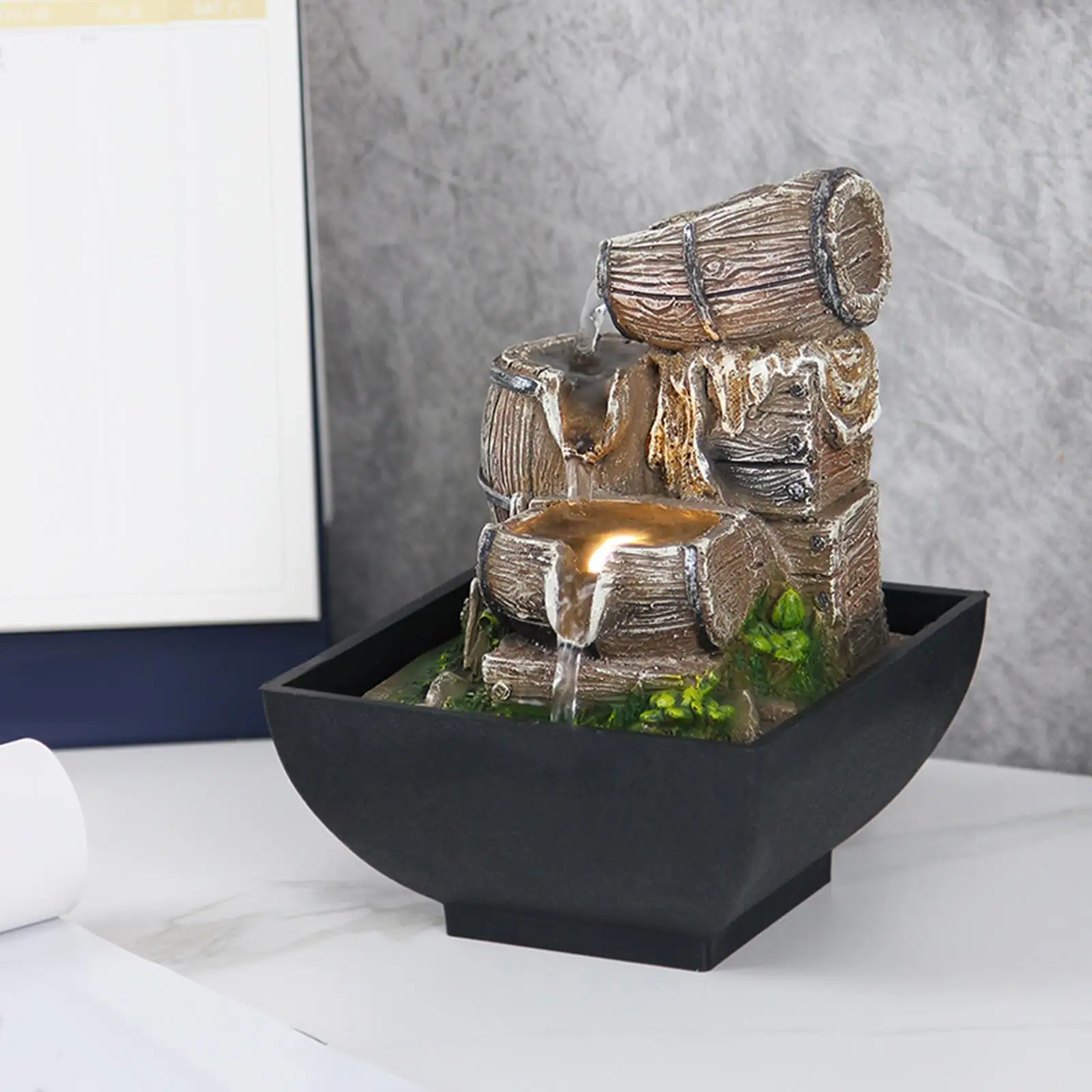 

Фонтан для дома, креативный элегантный крафтовый орнамент, декоративный фонтан с насосом для спальни, магазина, офиса