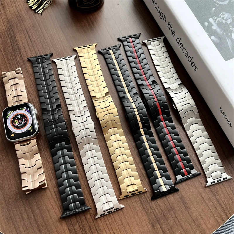 

Metal strap for Apple Watch band 44mm Ultra2 49mm 45mm 40mm 41mm Stainless Steel Bracelet Accessories iWatch Series 9 8 7 6 5 SE