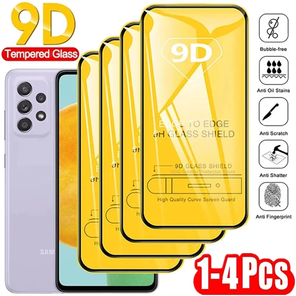 1-4 шт. 9D закаленное стекло для Samsung A55 A54 A53 A71 A72 A34 A15 A14 A6 A04 M52 M51 M32 M31 M31S M21 Plus защита