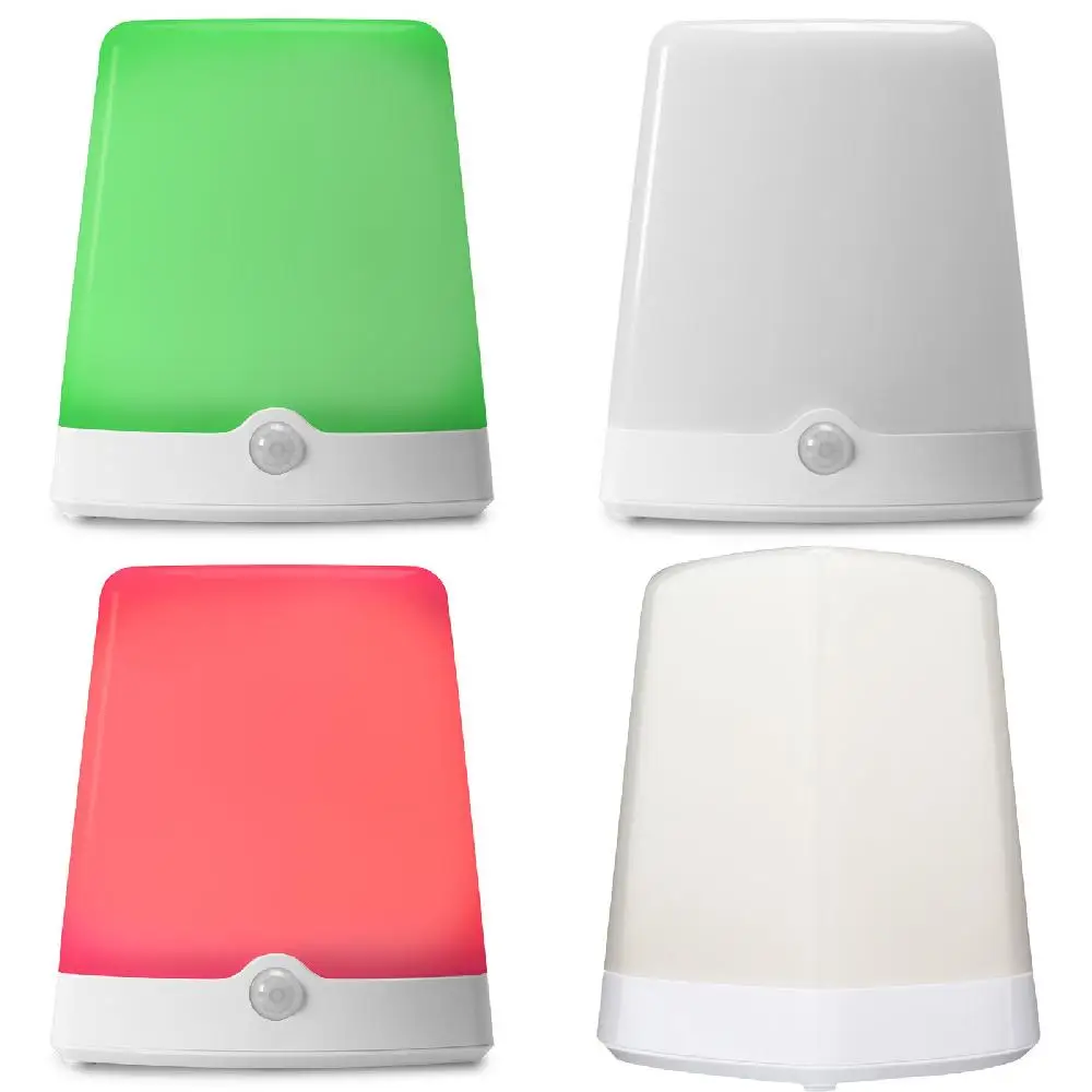 

Futuristic Bright White LED Monolith Light with Brilliant Vibrant RGB Colors, Powered by Batteries.