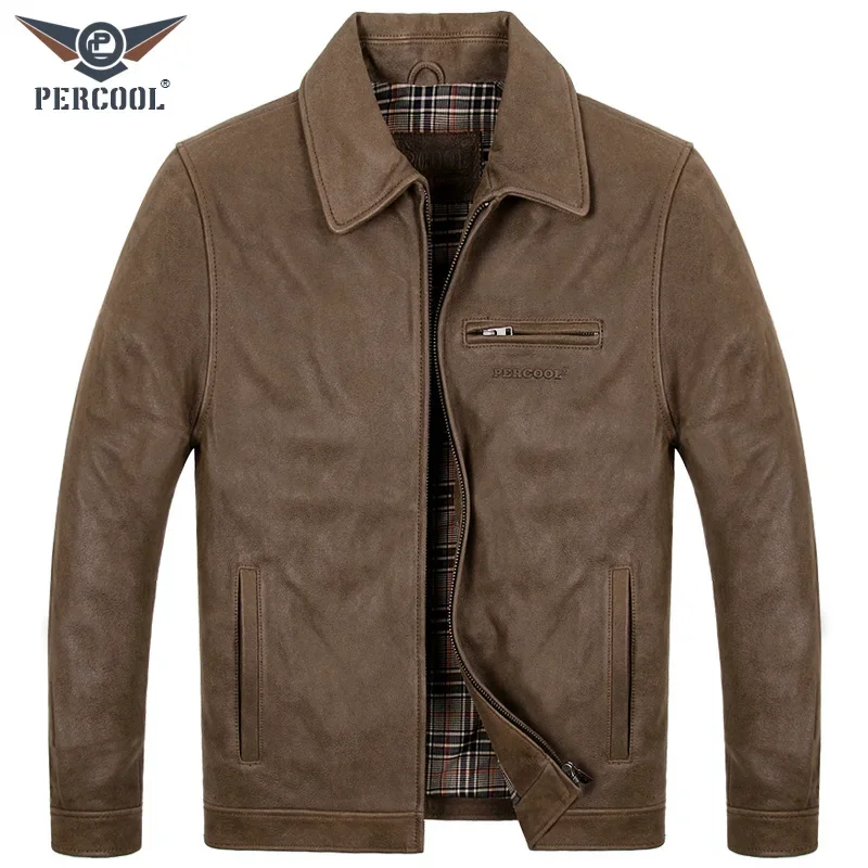Осень/зима импортная мужская куртка из натуральной кожи верхний слой матовая
