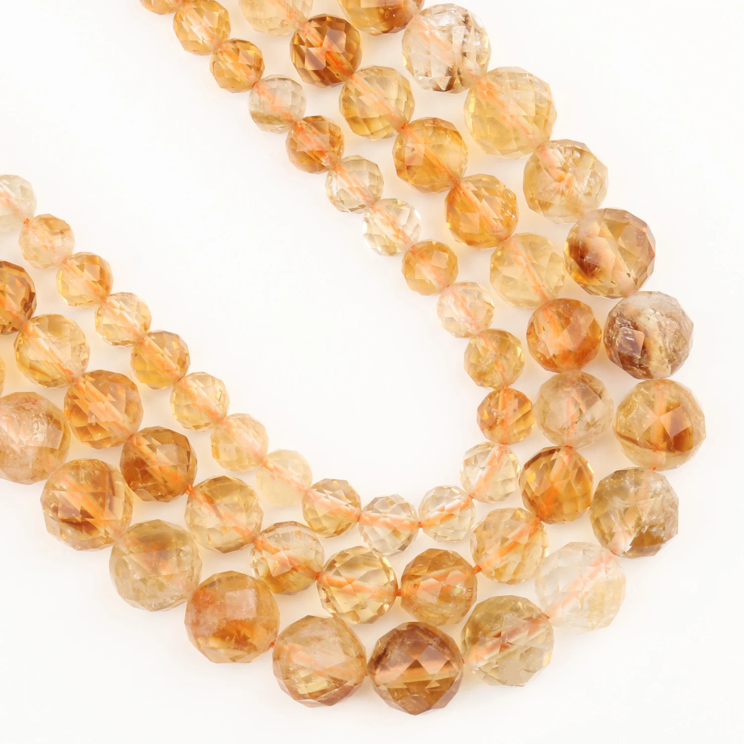 Оптовая Продажа AAA натуральный желтый цитрин граненые поделки круглые свободные