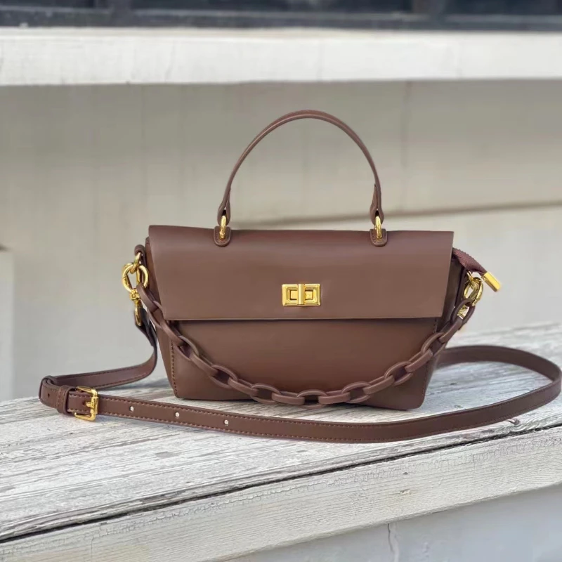 

Новинка 2023, женская сумка, Высококачественная сумка-мессенджер из натуральной кожи, сумка на одно плечо с цепочкой, женская модная дорожная сумка