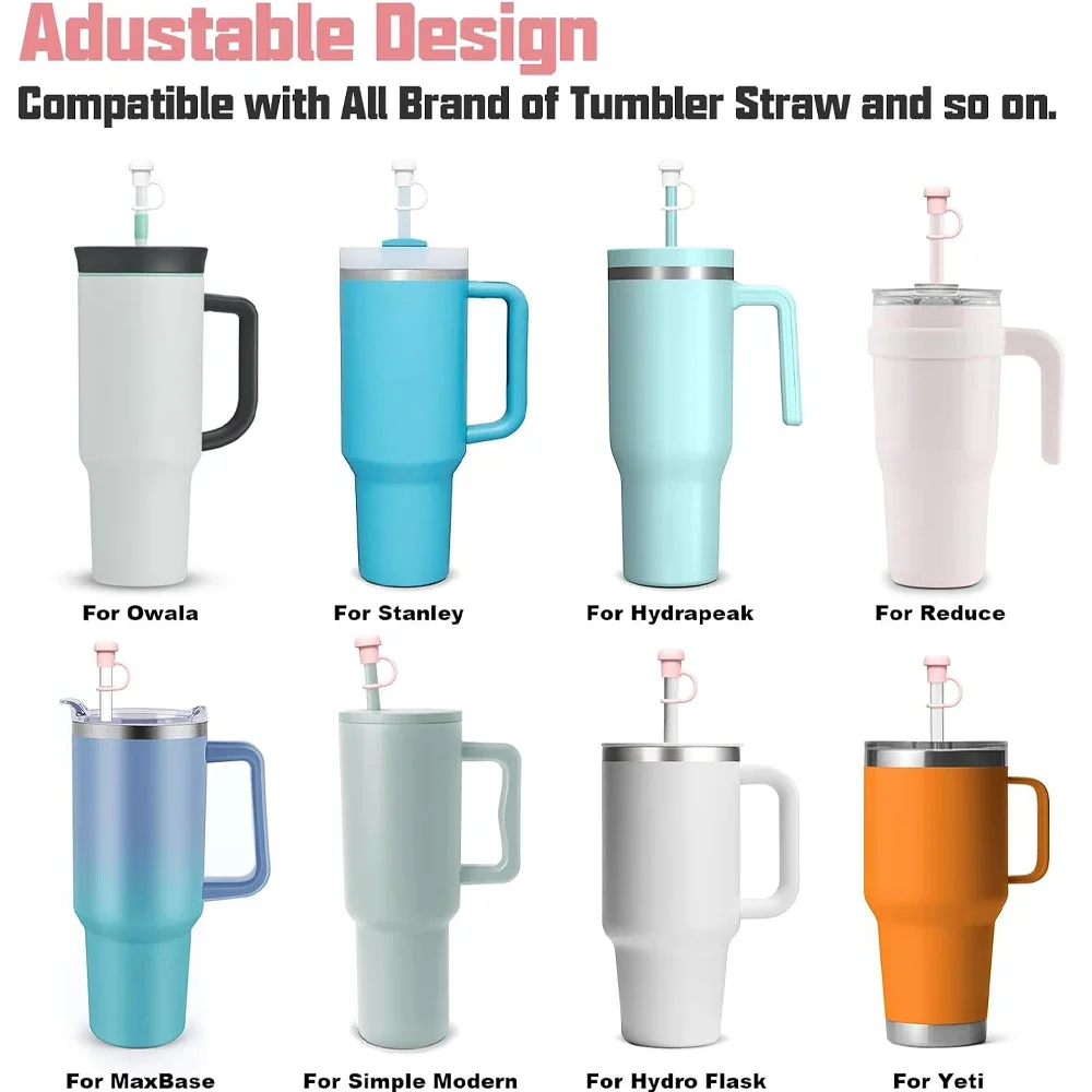 5 Упаковок Многоразовых Силиконовых Соломенных Топперов Соломенные Колпачки Для