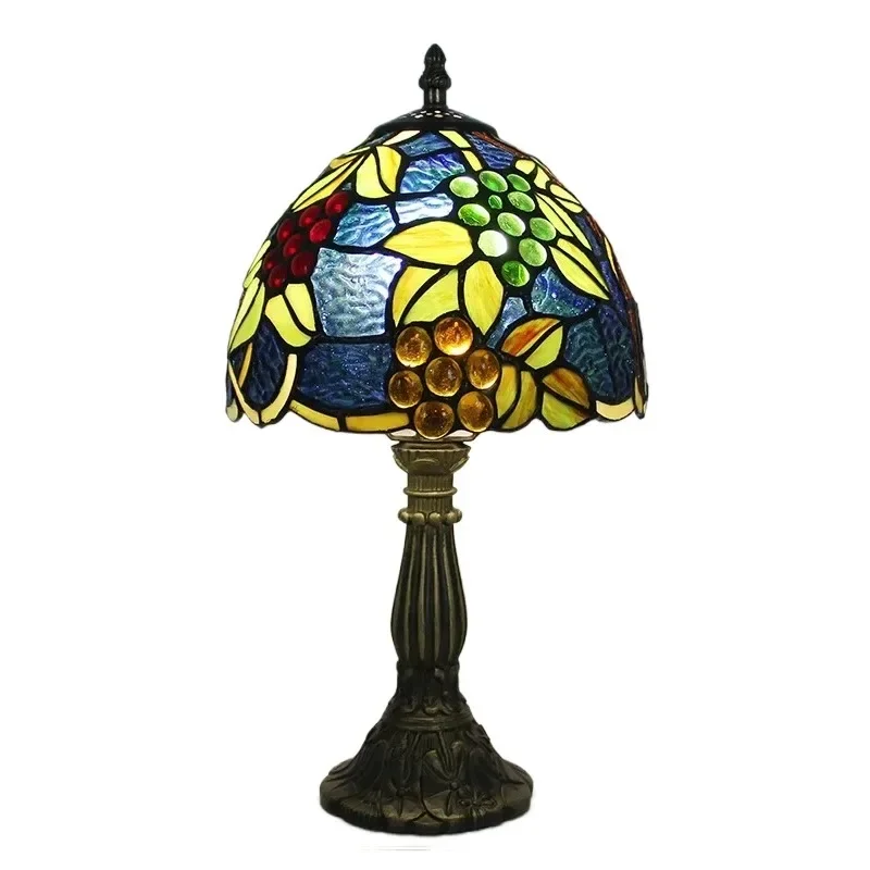 8-дюймовый европейский винтажный антикварный ночник 3 цвета абажур с виноградом