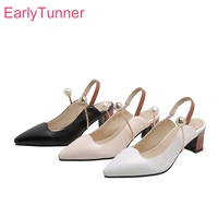 summer brand new sexy white apricot women sandals fashion high heel lady party shoes plus big small size 32 10 43 45 48