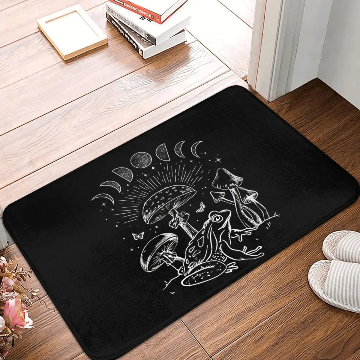 

Frog Pet Lover Bedroom Mat Mushroom Dark Academia Cottagecore Aesthetic Doormat Flannel Carpet Balcony Rug Home Decoration