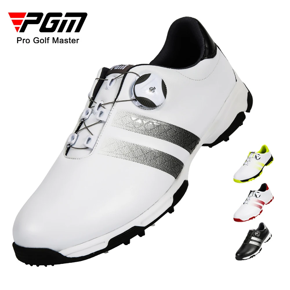 

Pgm men’s golf shoes patent anti-skid studs waterproof breathable fast lacing casual sports shoes sports training golf shoes XZ1