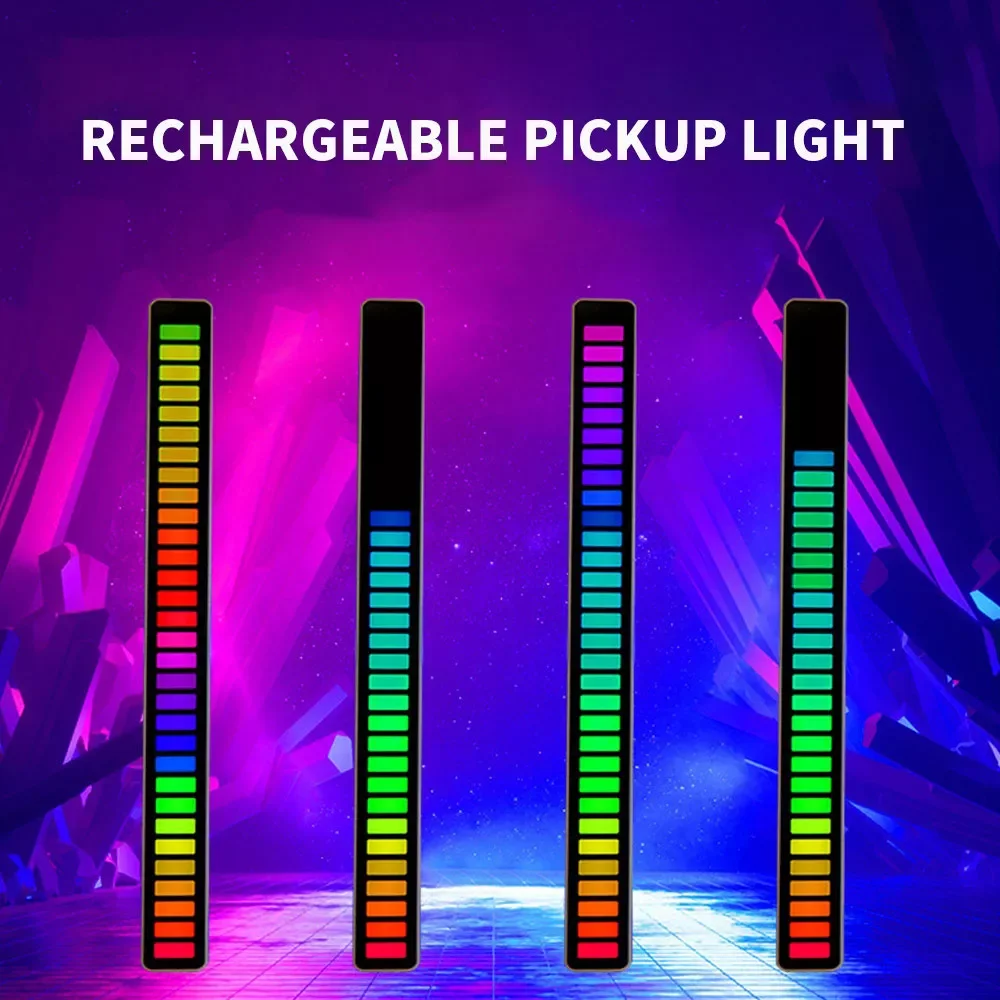 

RGB Sound-Activated LED Light App Control Pickup Voice Control Rhythm Lights Color Ambient LED Light Bar of Music Ambient Lights