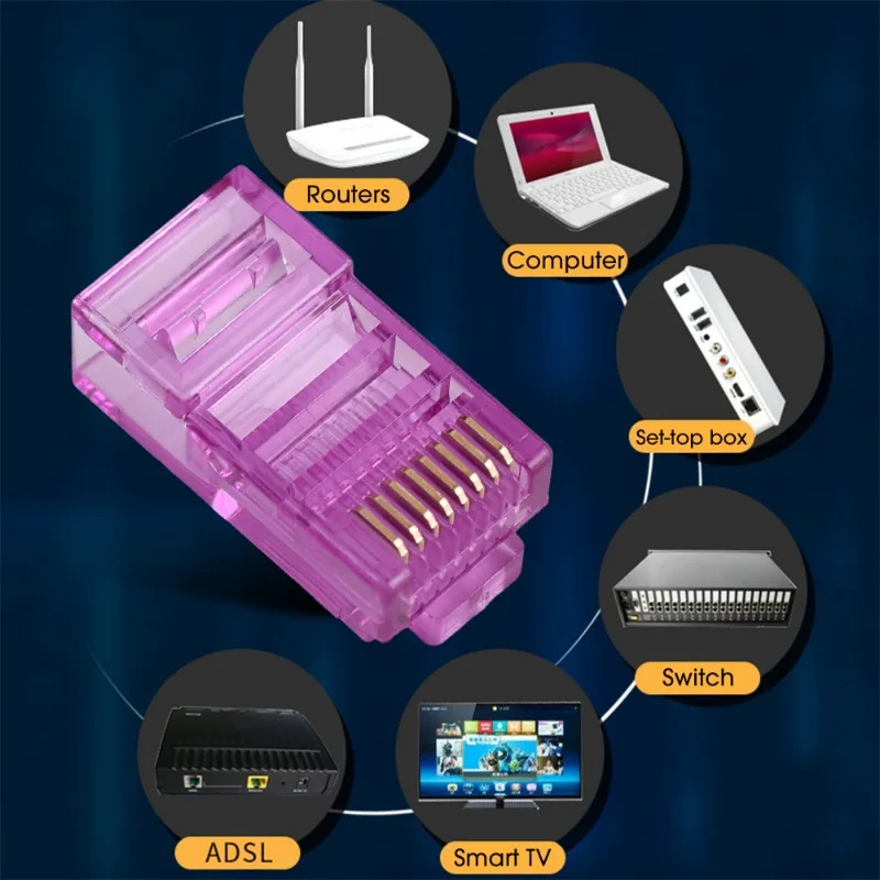10 шт. разъемы для кабеля Ethernet RJ45 5 цветов