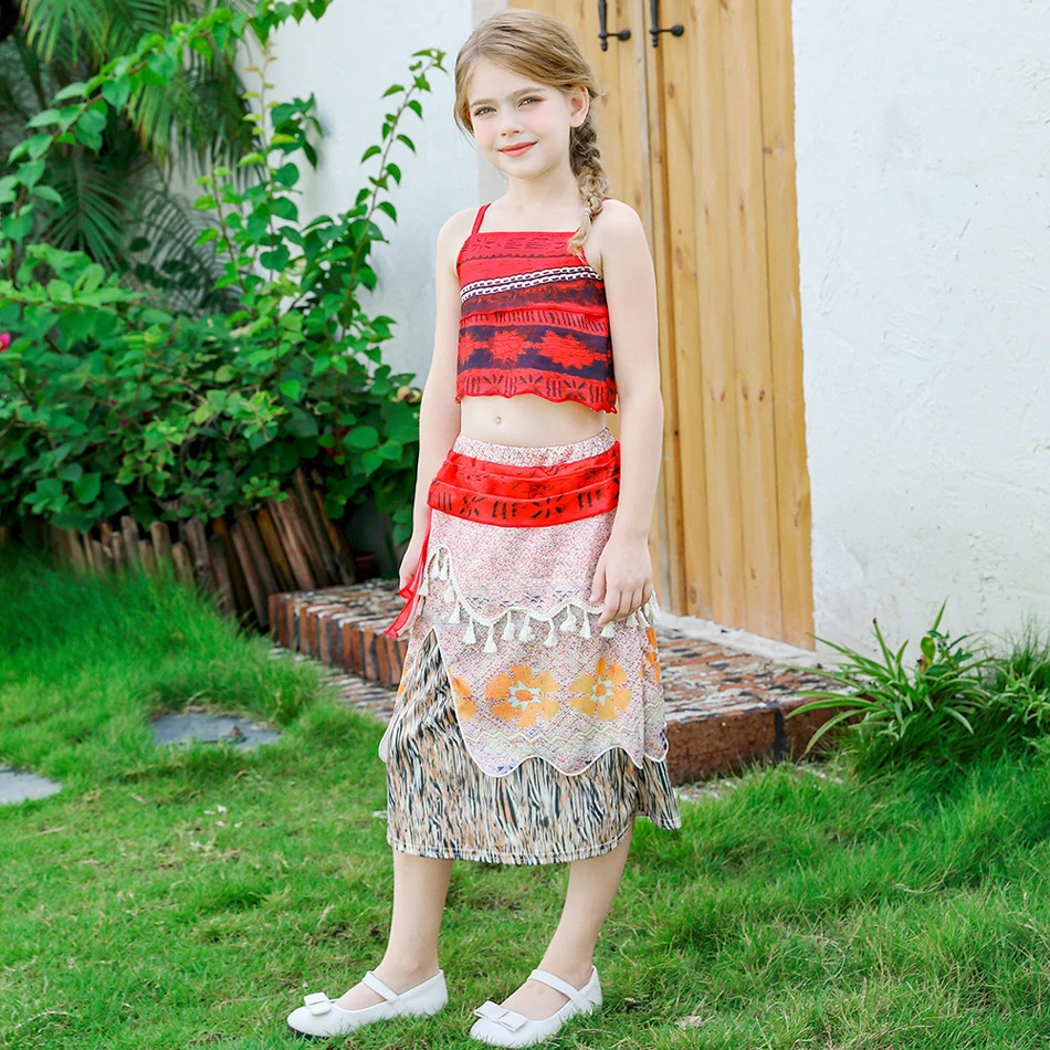 Платье принцессы Моана для косплея детская одежда на Хэллоуин малышка платье