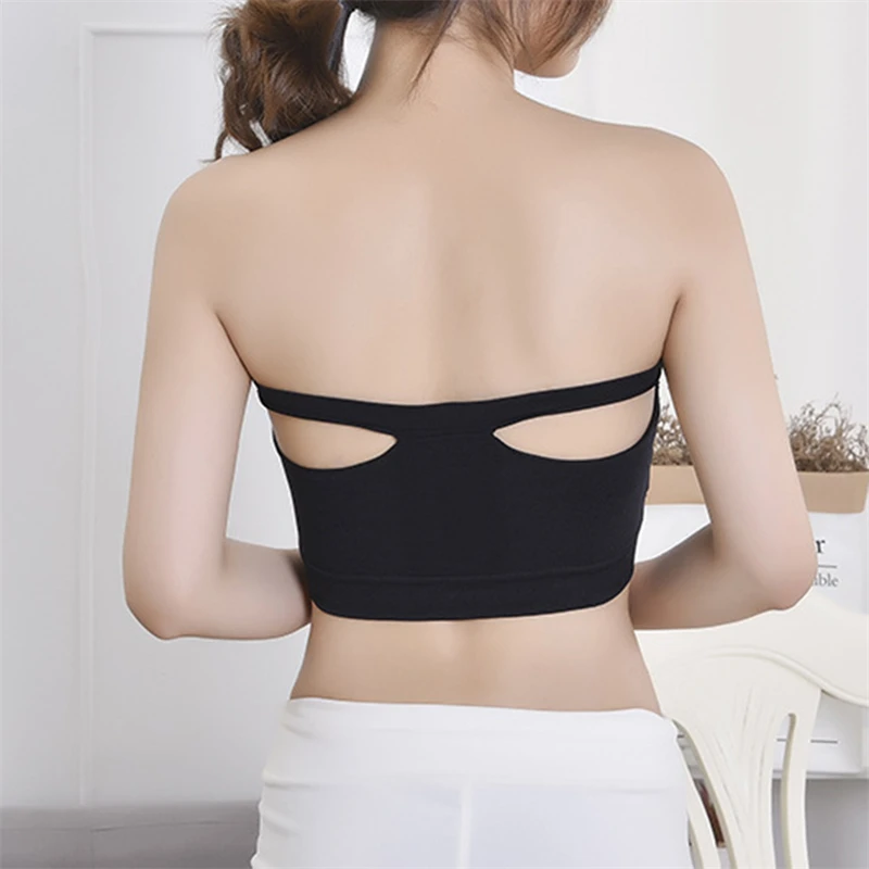 

Цельный бесшовный топ-труба, Женский невидимый бюстгальтер, нижнее белье без бретелек, бюстье-бандо, дышащее облегающее нижнее белье для гр...