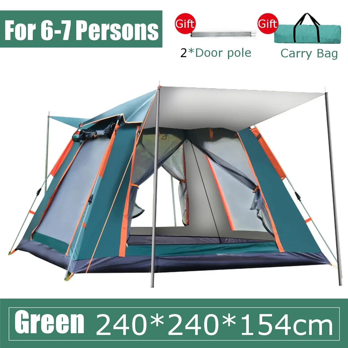 6-7 People Large Tent Quick Setup Family Tent Outdoor Camping tent foldable folding tents two layer backpack tents sunshade