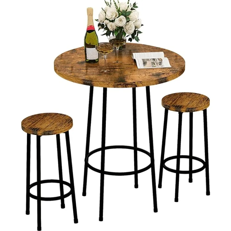 Stools for 2 Kitchen Counter Height Wood Top Bistro Easy Assemble for Breakfast Nook Living Room Small Space Restaurant