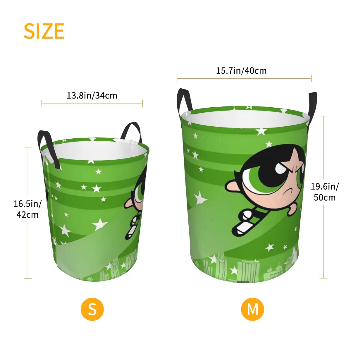 Складная корзина для белья Custom Poweres Anime Puffes: большая корзина для хранения одежды с рисунком цветка баттеркап и кролика для девочек (art.: 3920da287645f) - 3920da287645f