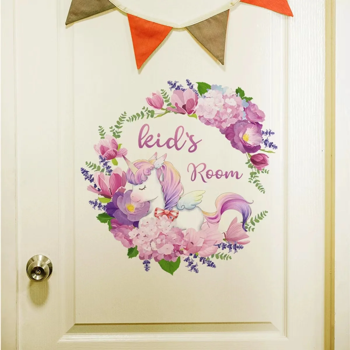 

Purple Flower English Slogan Door, Bathroom Background Wall, Beautification, Decorative Wall, Sticker, Removable, Self-Adhesive