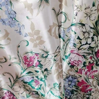 smooth satin various colors fabric flowers printing for underwear pajamas skirt shirt diy materials