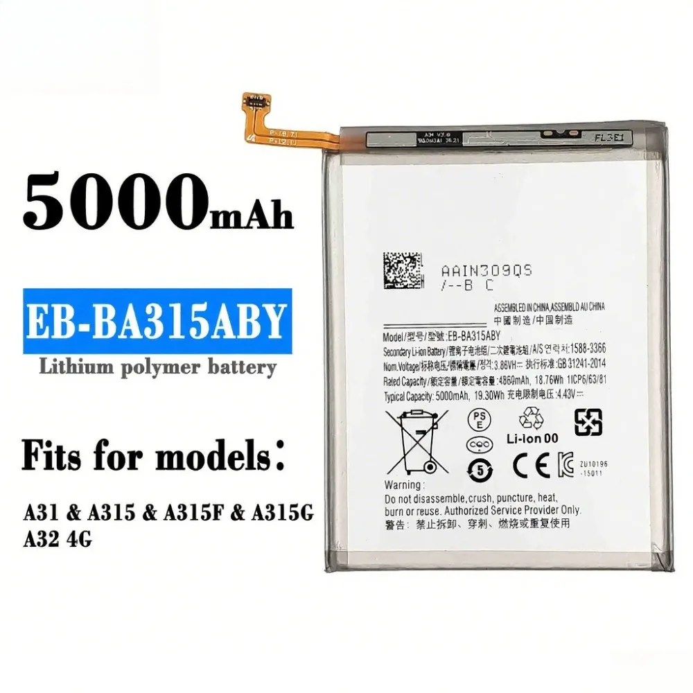 Фото Аккумулятор для телефона EB-BA315ABY 5000 мАч для Samsung Galaxy A31 2020 Edition SM-A315F/DS SM-A315G/DS №2