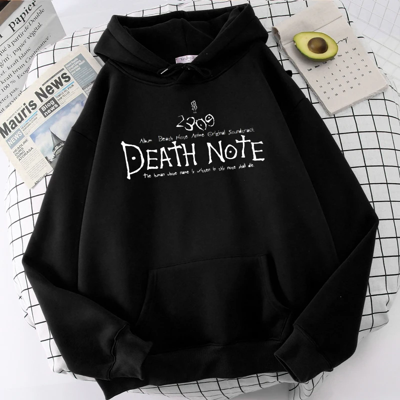 Gothic harajuku print streetwear Sweatshirt Women clothing Unisex Tops Death Note Hoodies Oversized Long sleeve tops 2022 Winter