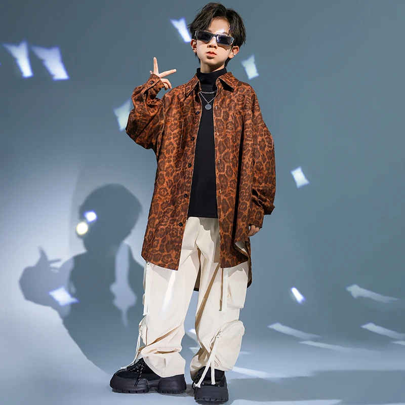 Одежда в стиле хип-хоп для мальчиков рубашка с принтом оверсайз тренировочные