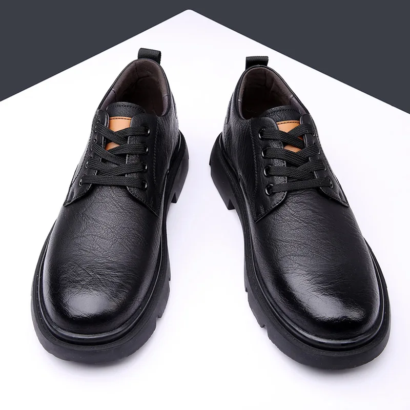 6cm Internal Increased Men Quality Casual Business Genuine Leather Shoes Invisible High Heel Oxfords Office Formal Elevator Shoe