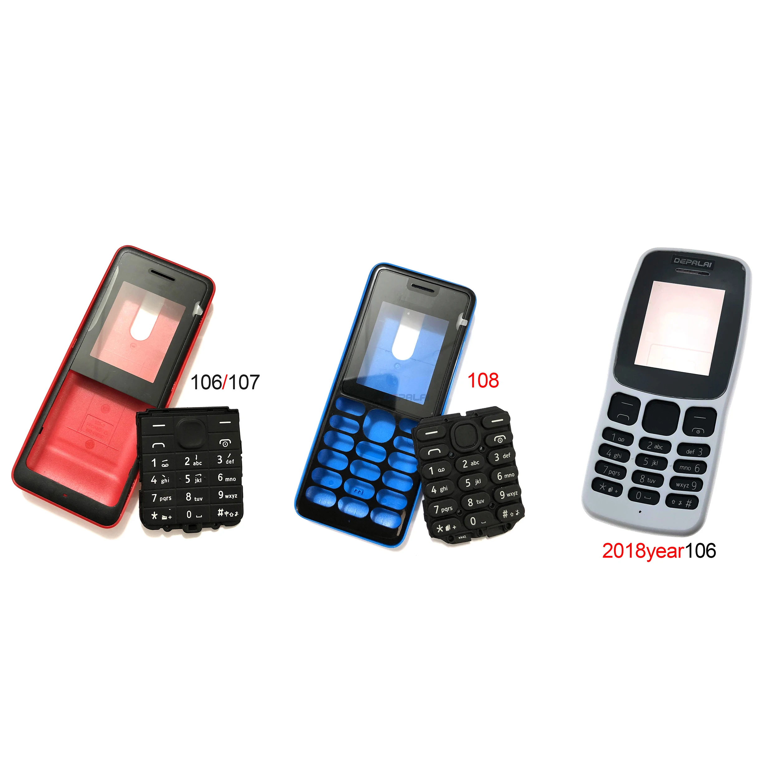 

Для Nokia 106 TA-1114 2018 106 107 108 1080 полный корпус внешняя сторона батарейного отсека клавиатура